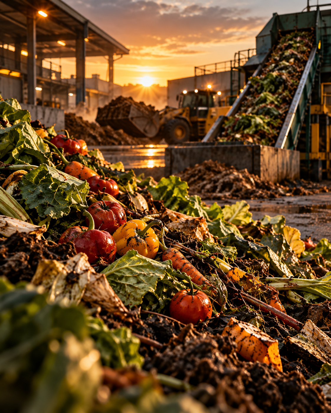 Agricultural food waste handling operation